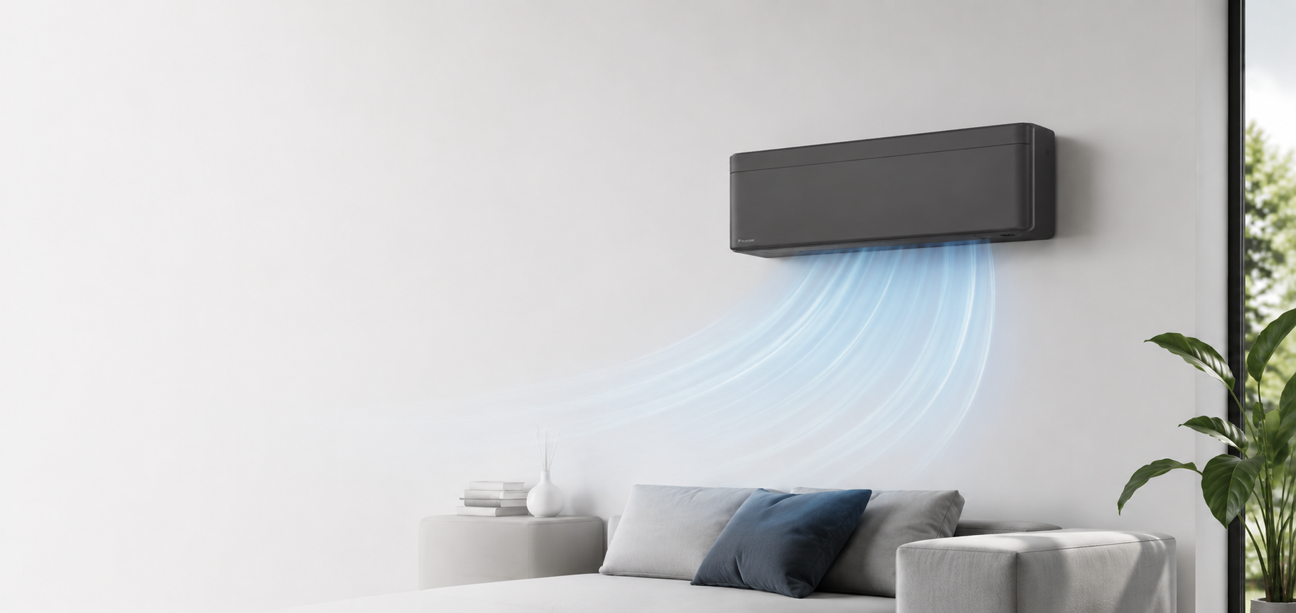 Moderne Wand-Klimaanlage im Wohnbereich